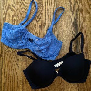 2 Victoria Secret Bras - Blue